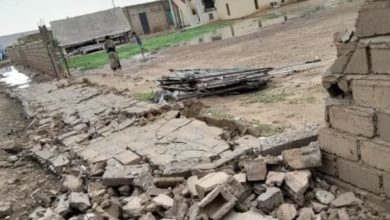 آثار الأمطار بقرية لكريع في تكانت (فيسبوك)